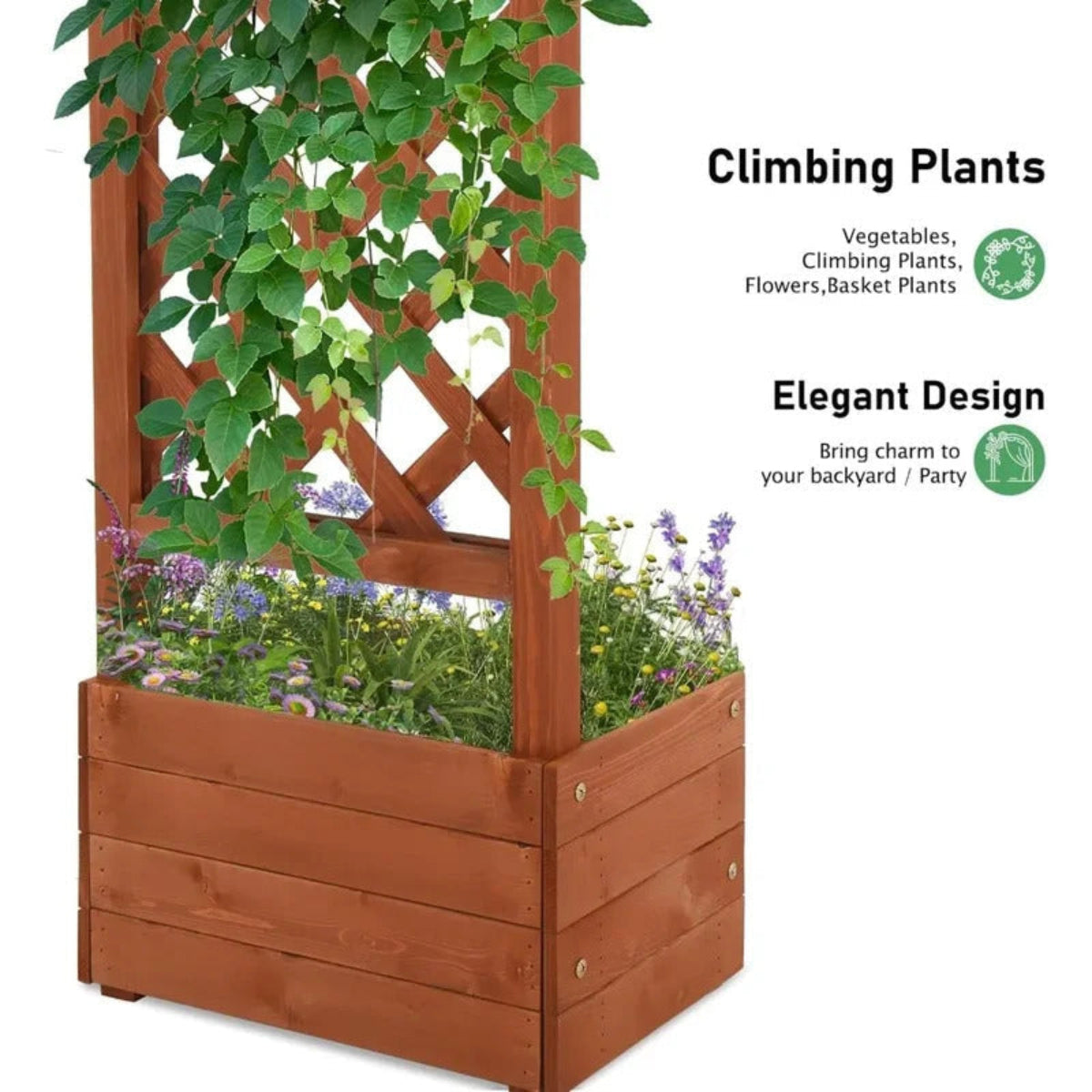 Wooden Garden Trellis Arbor for Plant Climbing - Image 5