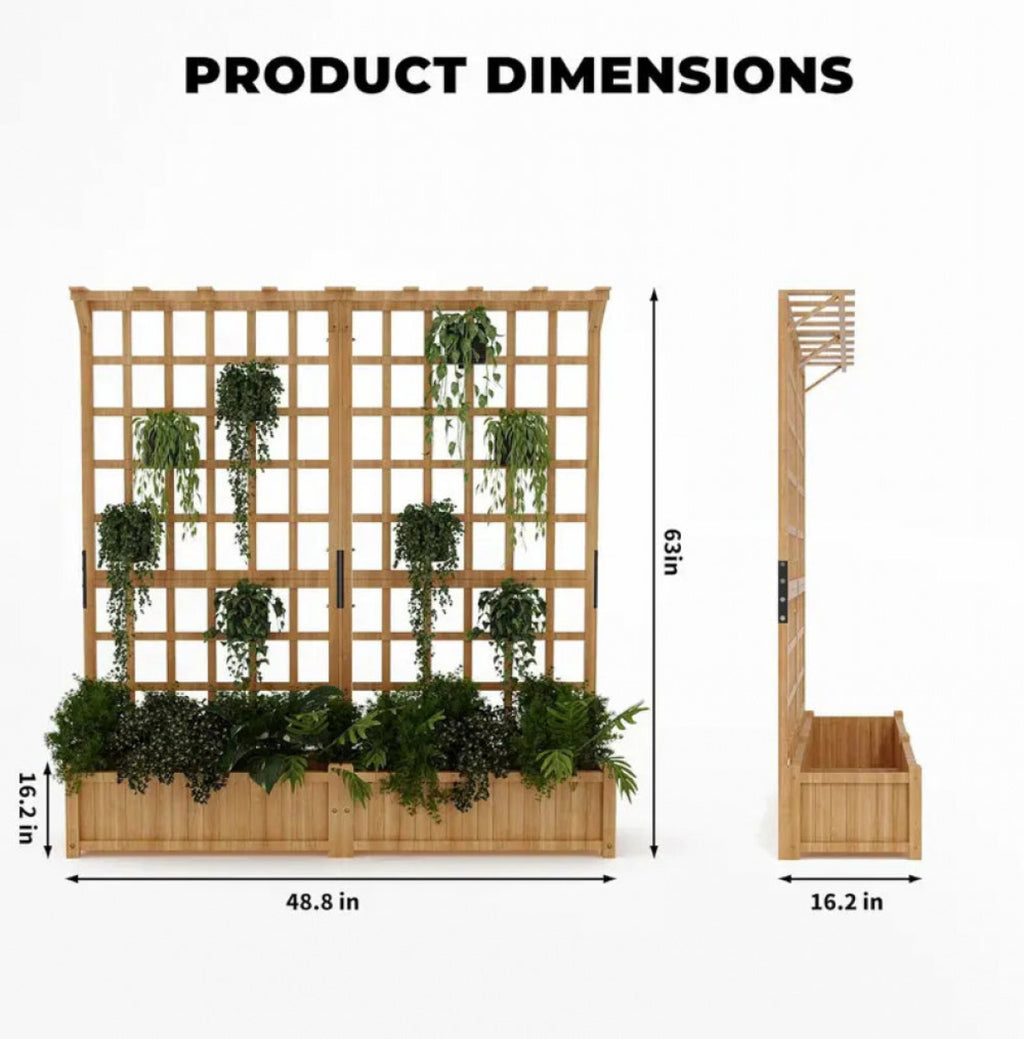 8 Holes Large Raised Garden Trellis with Hanging Roof - Image 2