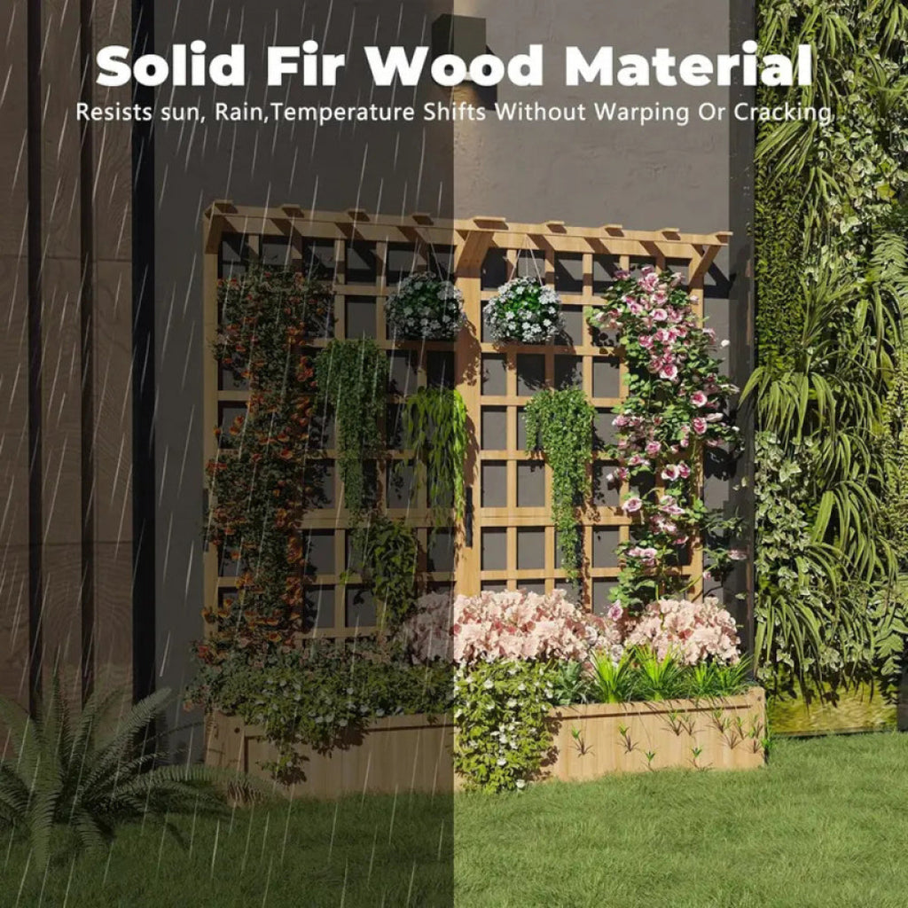8 Holes Large Raised Garden Trellis with Hanging Roof - Image 5
