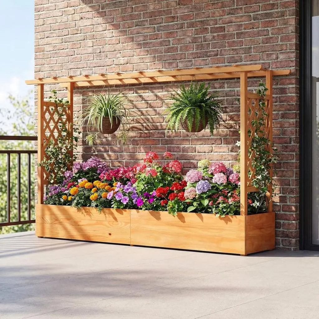 Large Raised Garden Trellis with  Bottom and Drainage Holes - Image 4