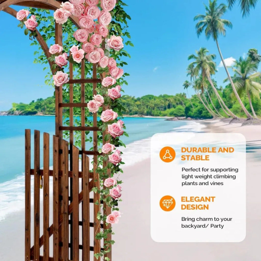 85in Wooden Garden Trellis Arbor for Garden Backyar - Image 5
