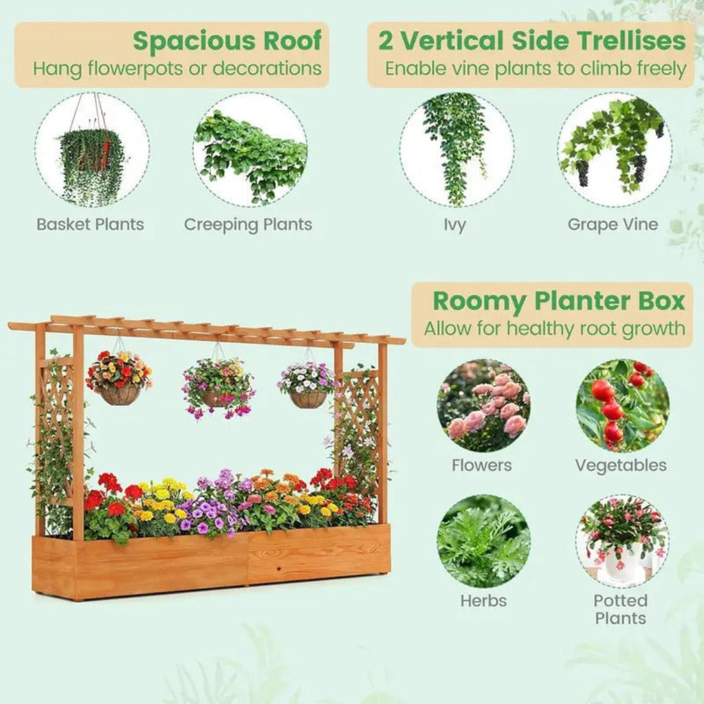 Large Raised Garden Trellis with  Bottom and Drainage Holes - Image 5