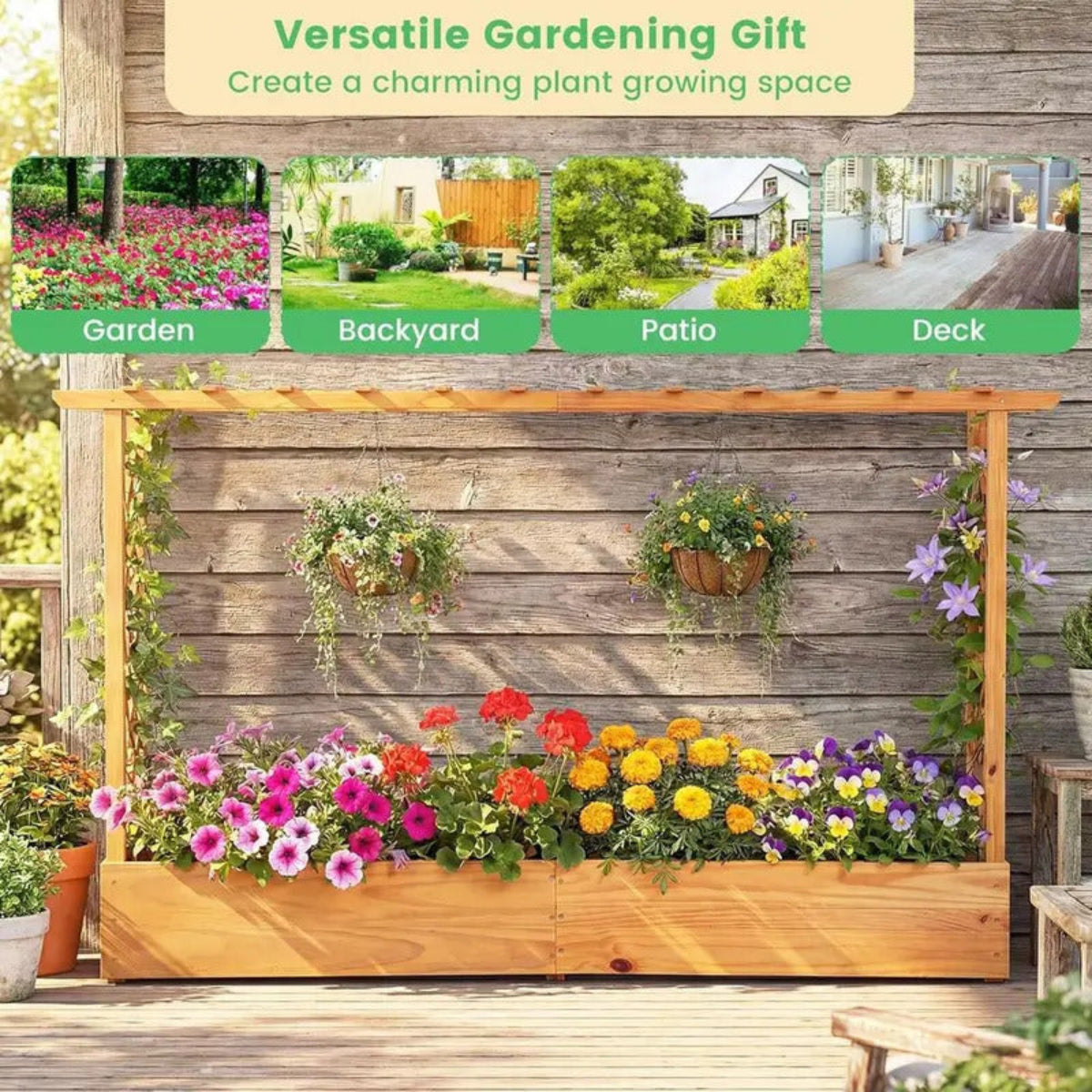 Large Raised Garden Trellis with  Bottom and Drainage Holes - Image 7
