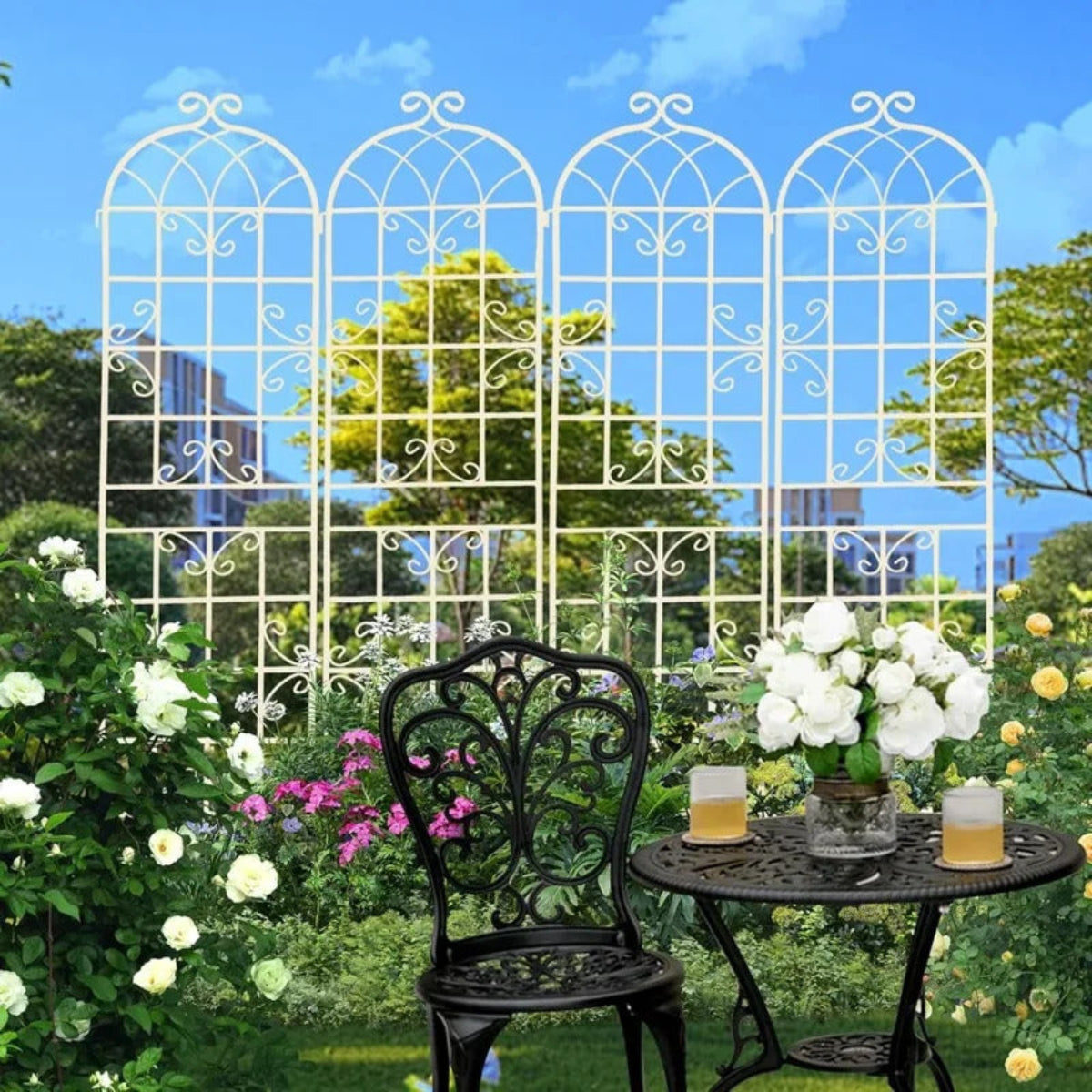 4 Pack Metal Garden Trellis for Climbing Plants - Image 3