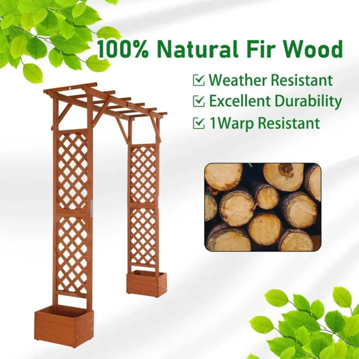 Wooden Garden Trellis Arbor for Plant Climbing - Image 4