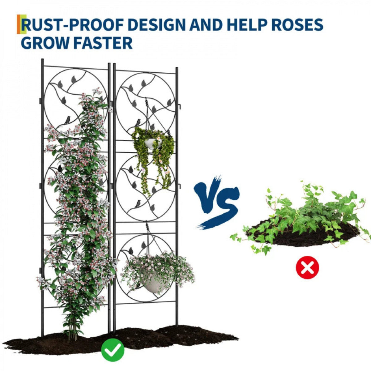 2 Packs Metal Garden Trellis Private Screen - Image 3