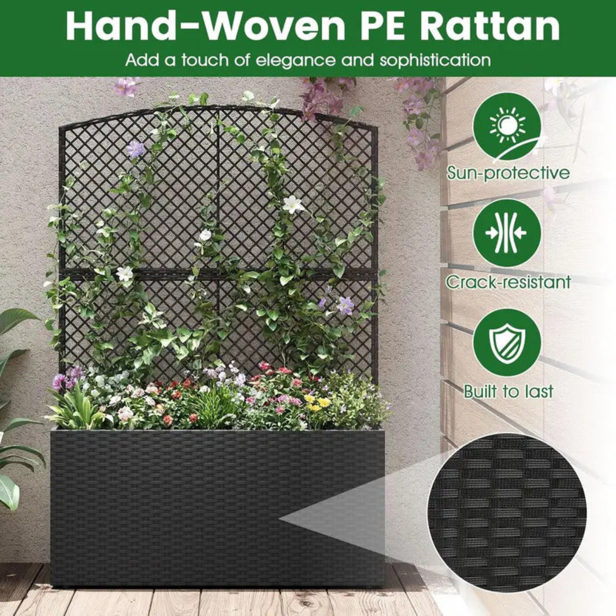 Large Raised Garden Trellis with Privacy Screenfor Balcony Yard - Image 3