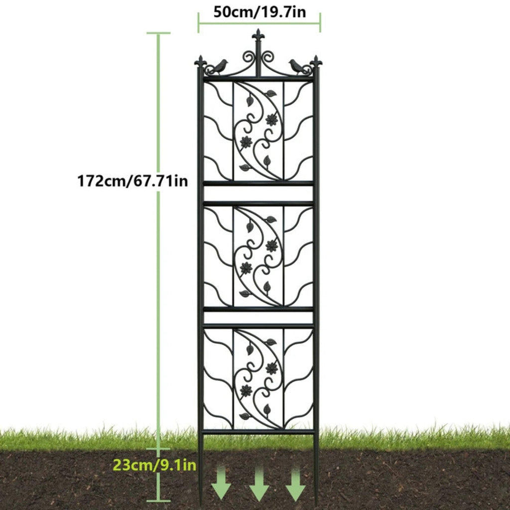 Set of 2 Metal Garden Trellis Tall Plant Climbing - Image 2