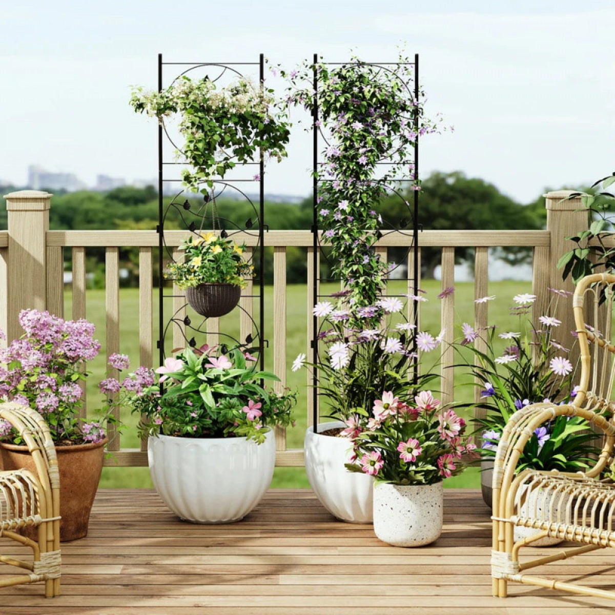 2 Packs Metal Garden Trellis Private Screen - Image 4