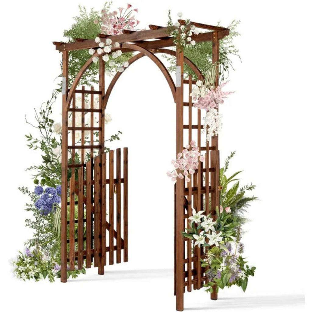 85in Wooden Garden Trellis Arbor for Garden Backyar - Image 2