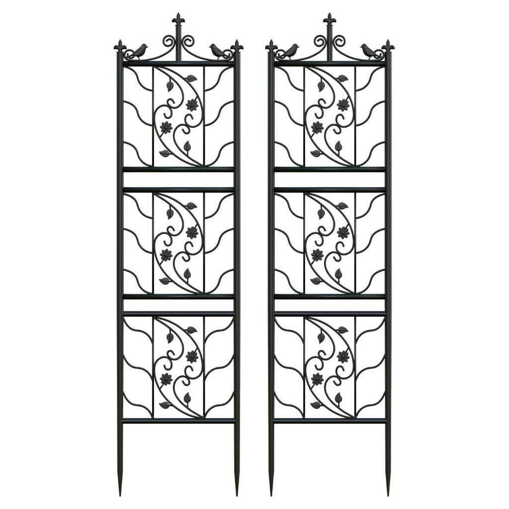 Set of 2 Metal Garden Trellis Tall Plant Climbing - Image 7