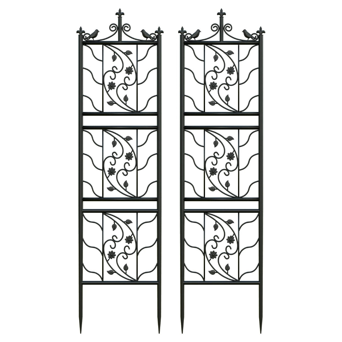 Set of 2 Metal Garden Trellis Tall Plant Climbing - Image 7